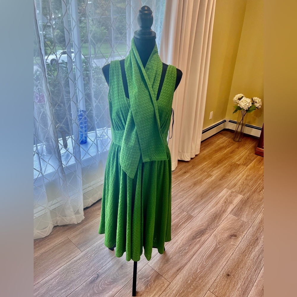Calvin Klein Green Lace Spaghetti Strap Sun Dress (NWT) $150